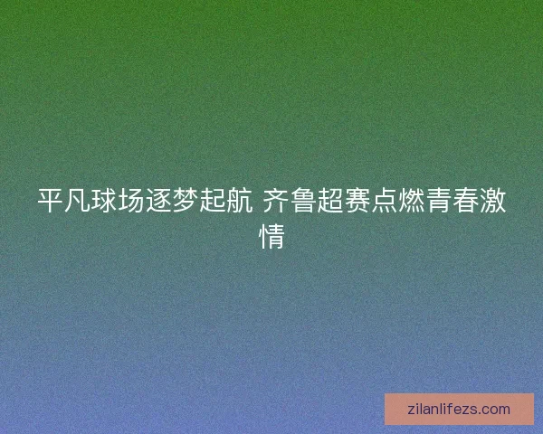 平凡球场逐梦起航 齐鲁超赛点燃青春激情